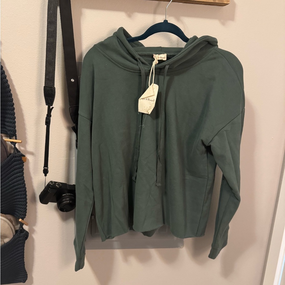 Women's Green Hoodie Sweater